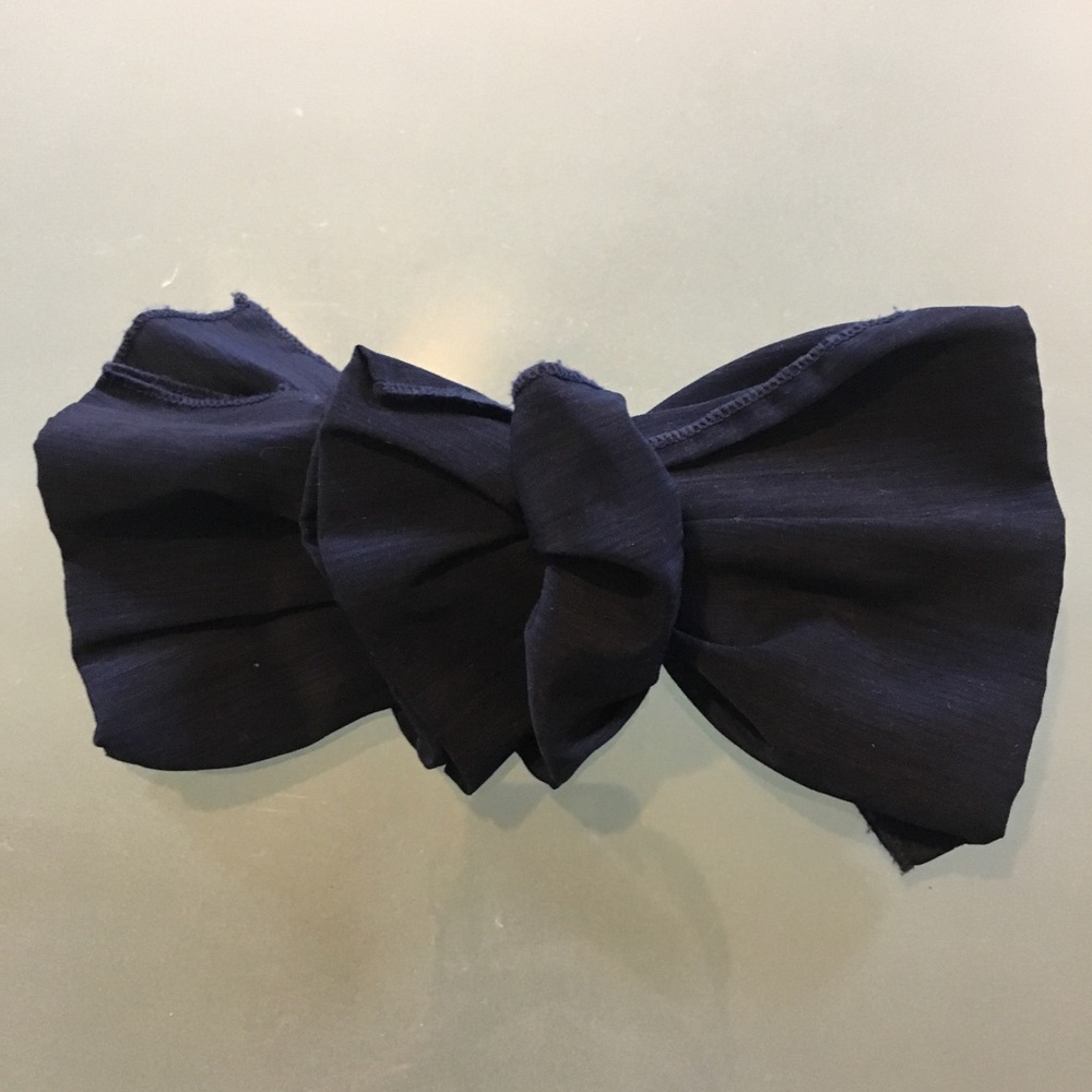 Vintage Navy Hair Bow Clip